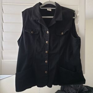 Black denim vest